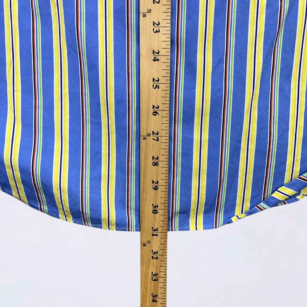Ralph Lauren Button Down Shirt Men's Large Blue Yellow Striped Long Sleeve - Picture 12 of 13